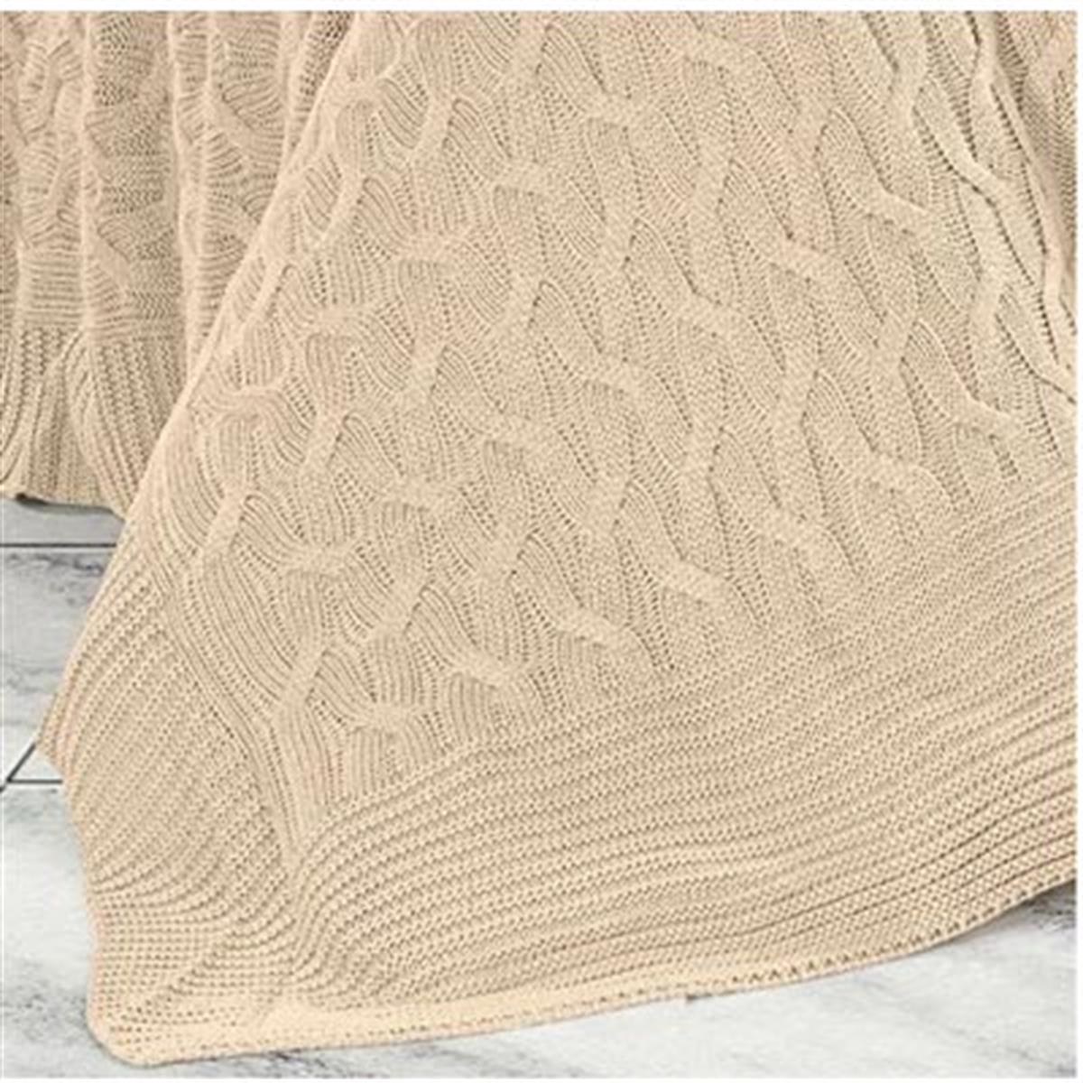 Nazik Home Çift Kişilik Battaniye Emma Bej