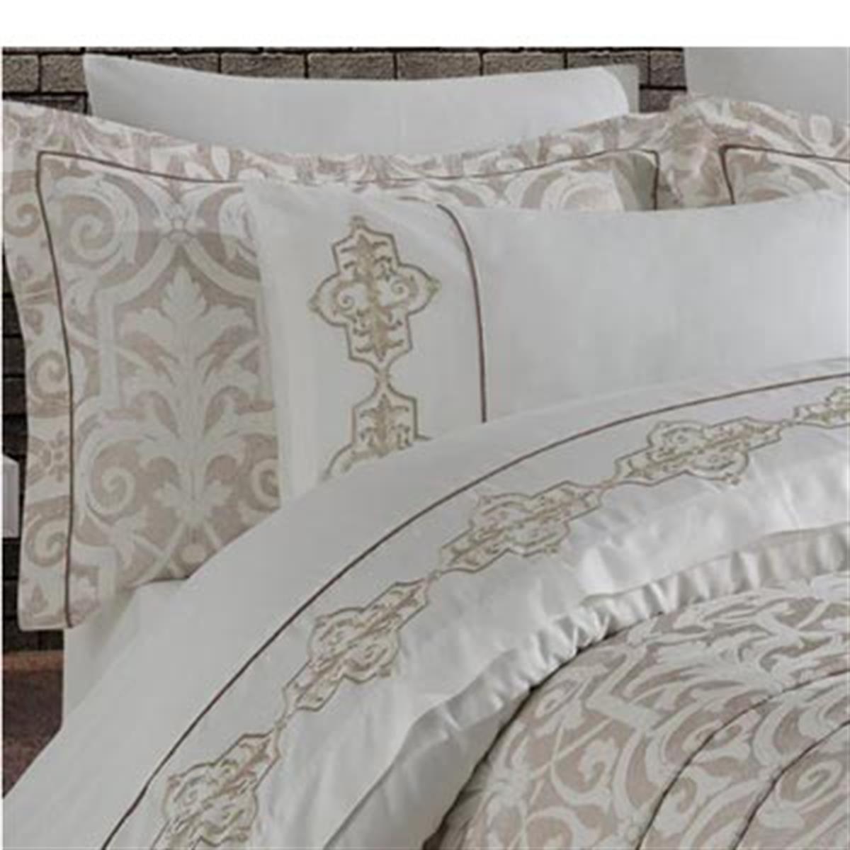 Nazik Home Çift Kişilik Nevresimli Pike Seti Adonia Gri