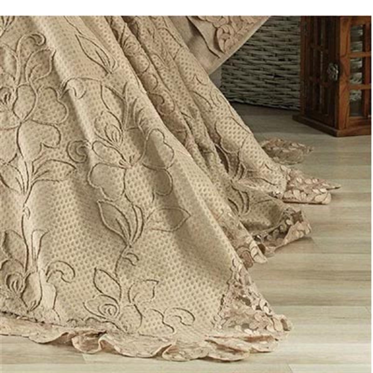 Nazik Home Çift Kişilik Nevresimli Pike Seti Dantelli Rosella Bej 7 Parça