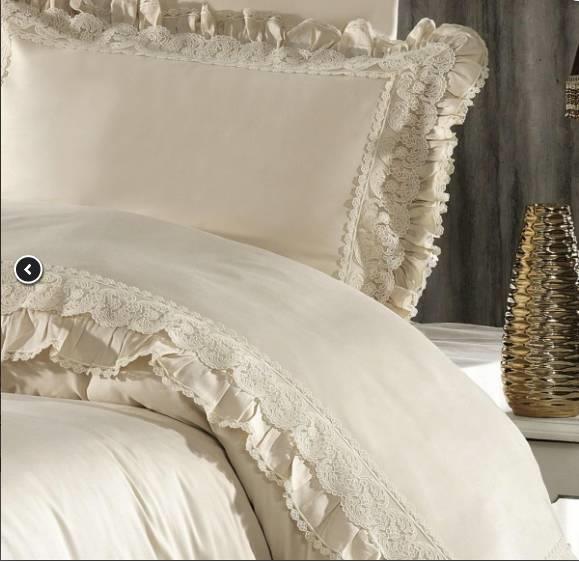 Nazik Home Pamuk Saten Çift Kişilik Nevresim Takımı Helen Bej