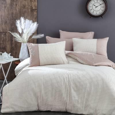 Nazik Home Pamuk Saten Çift Kişilik Nevresim Takımı Loris Vizon