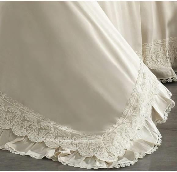 Nazik Home Pamuk Saten Çift Kişilik Nevresim Takımı Helen Krem