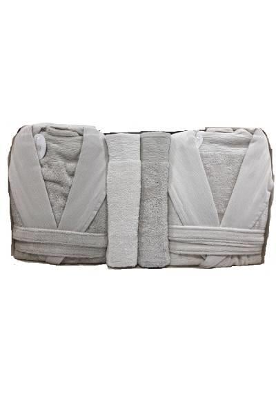 Pupilla 6 Parça Aile Bornoz Seti Bambu Elegant Bej Cappuccino