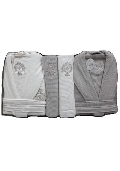 Pupilla 6 Parça Aile Bornoz Seti Cotton Bernini Gül Kurusu Ekru