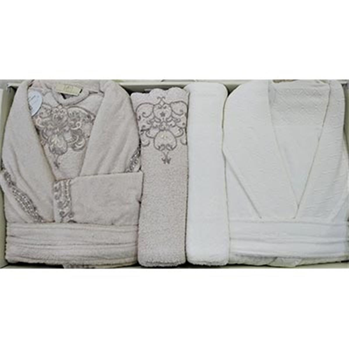 PUPİLLA AİLE BORNOZ SET BAMBU WİLMA PUDRA - EKRU