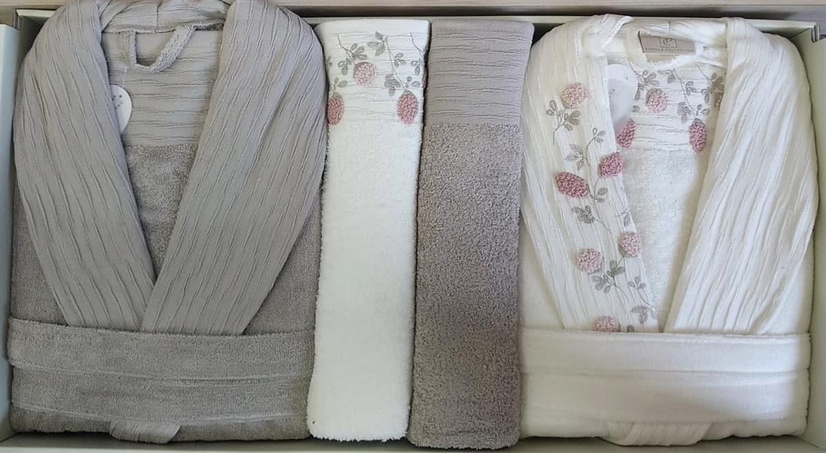 Pupilla Aile Bornoz Seti Bambo Luiza Ekru-Kahve