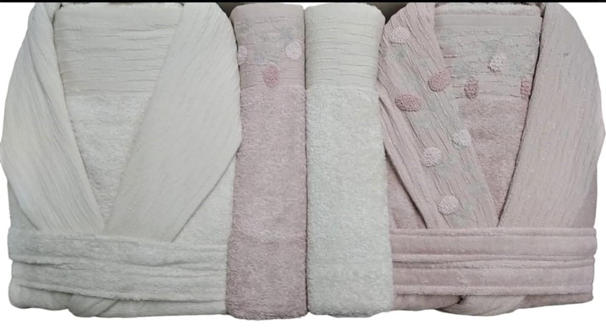 Pupilla Aile Bornoz Seti Bambo Luiza Gül Kurusu-Bej