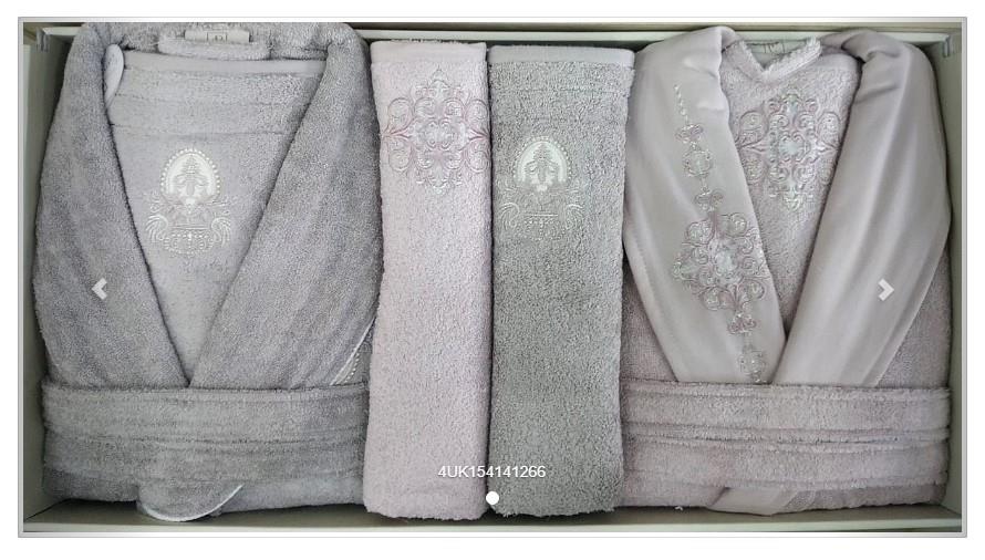 Pupilla Aile Bornoz Seti Bambu Moonligt Lila - Gri