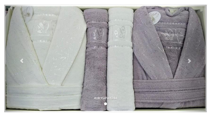 Pupilla Aile Bornoz Seti Bambu Silver K.Lila - Ekru