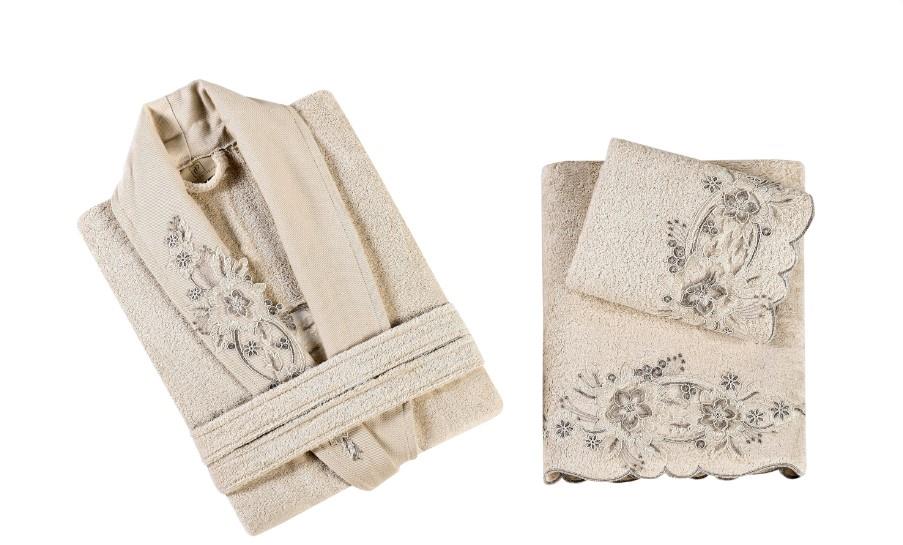 Pupilla Aile Bornoz Seti Bambu Vanetta Pudra - Keten