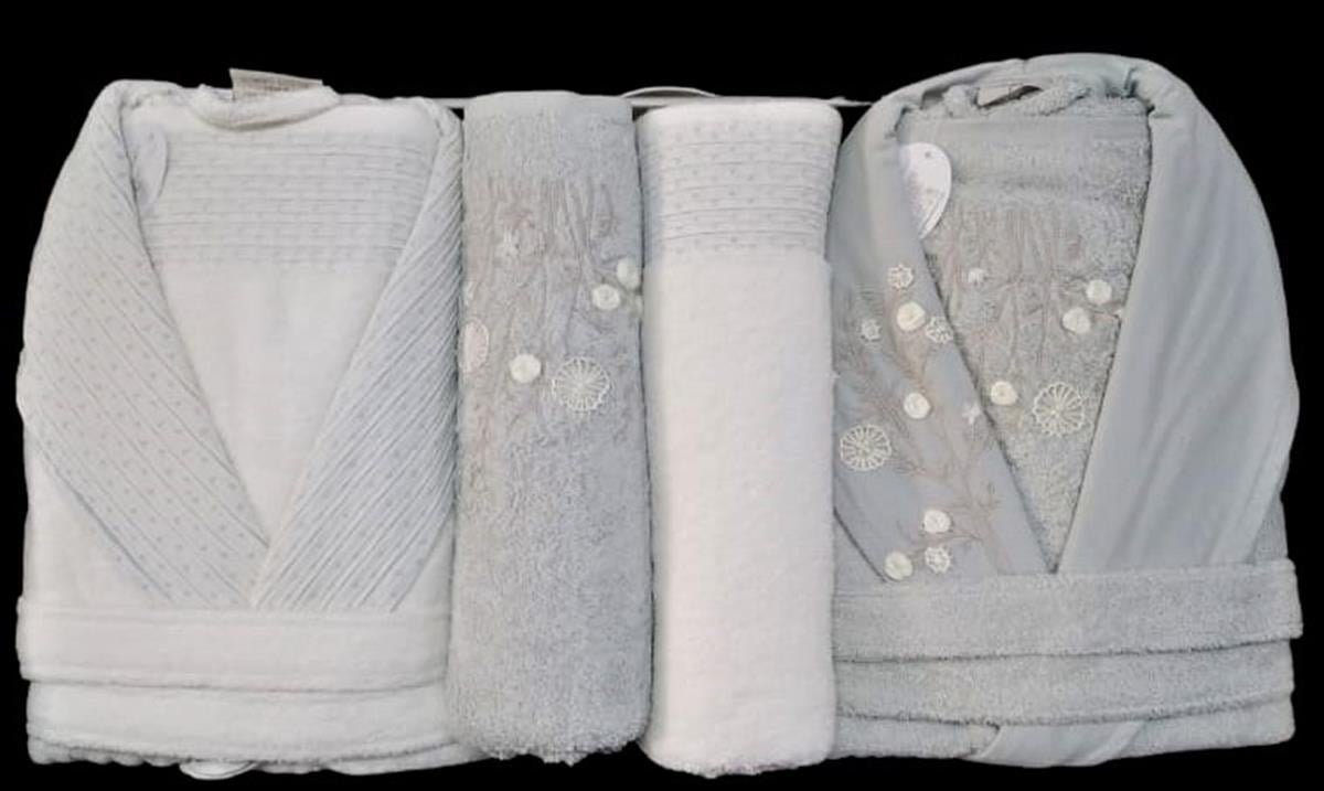 Pupilla Aile Bornoz Seti Penye Elnur Ekru-Mint