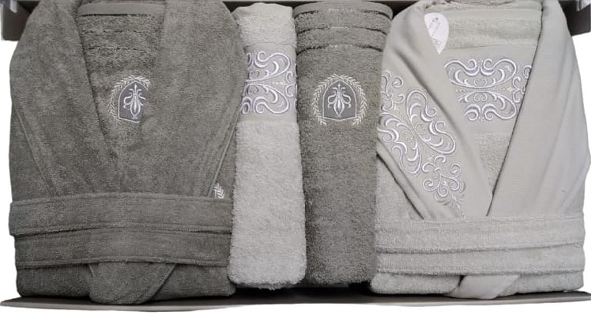 Pupilla Aile Bornoz Seti Valentina Yeşil-Füme