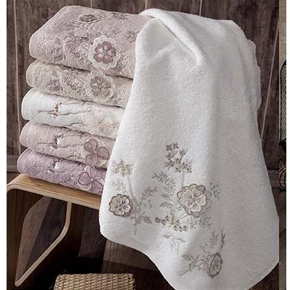 PUPİLLA BAMBU NAKIŞLI 6'LI HAVLU 50*90 LİZARO 1064