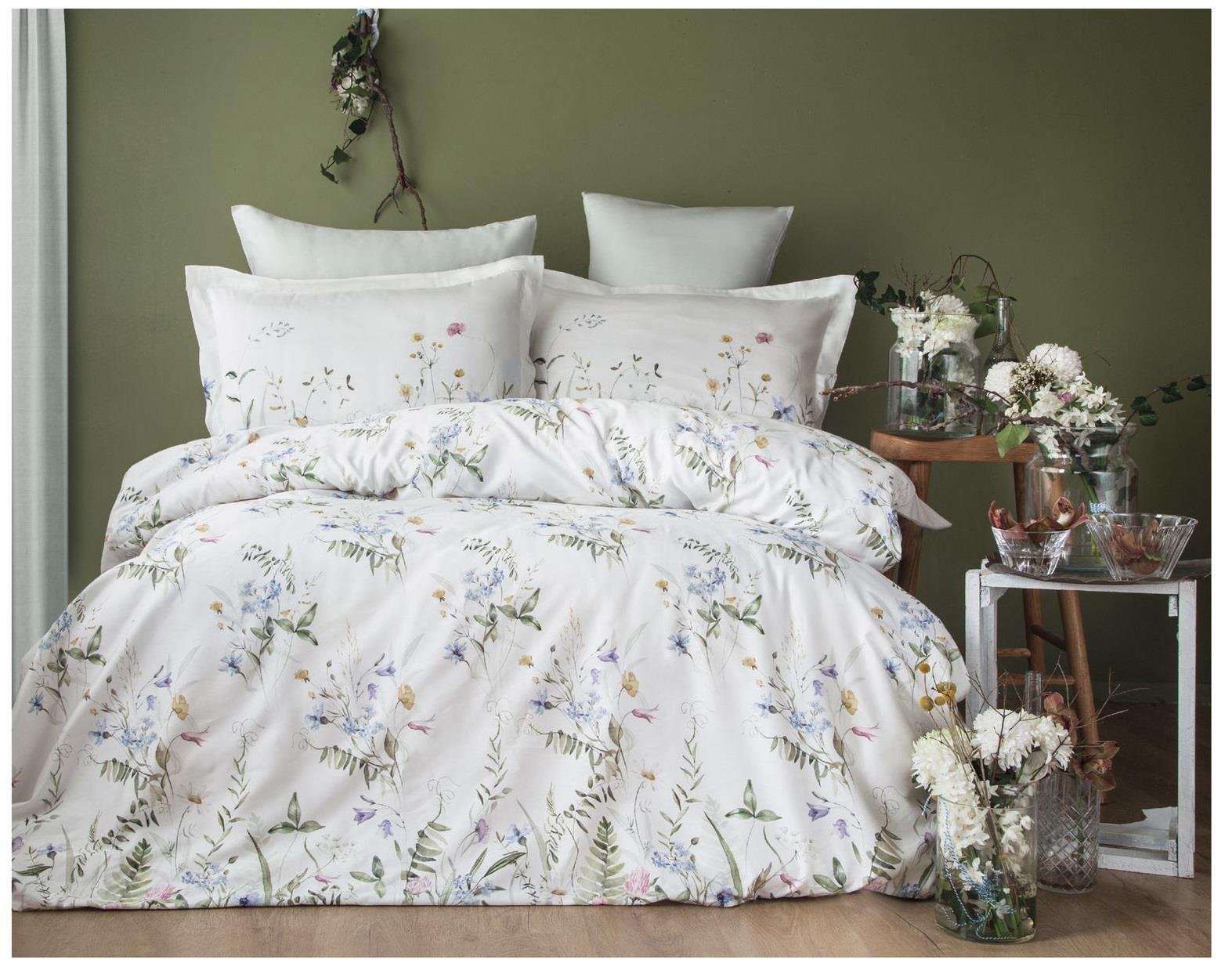 Pupilla Dijital Baskılı Pamuk Saten Çift Kişilik Nevresim Takımı Florida