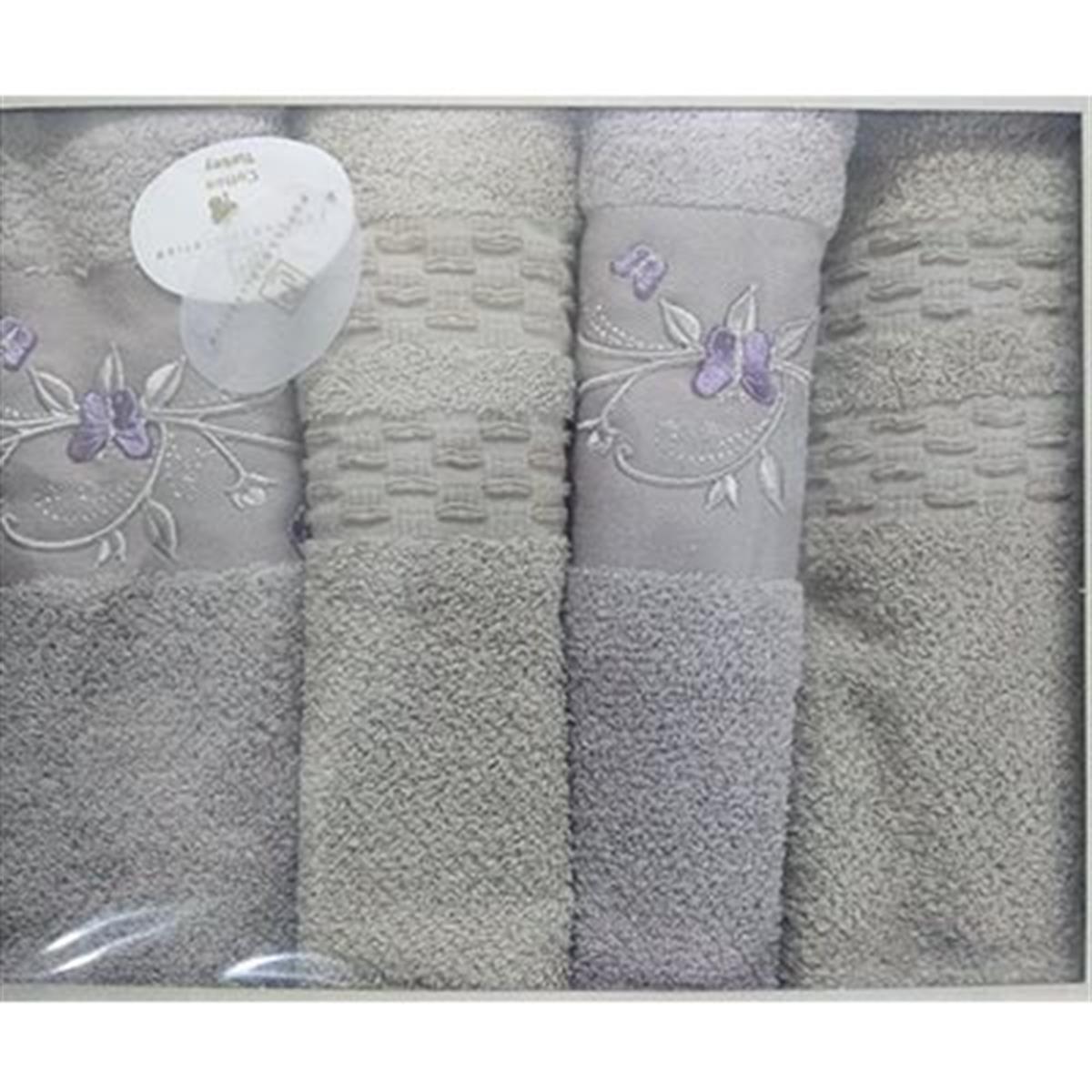 PUPİLLA HAMAM TK. NAKIŞLI COTTON ALASKA BEJ - LİLA
