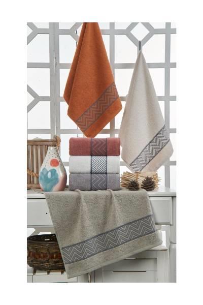 Şikel 6'Lı Paket Cotton Banyo Havlu Beymen 90*150Cm
