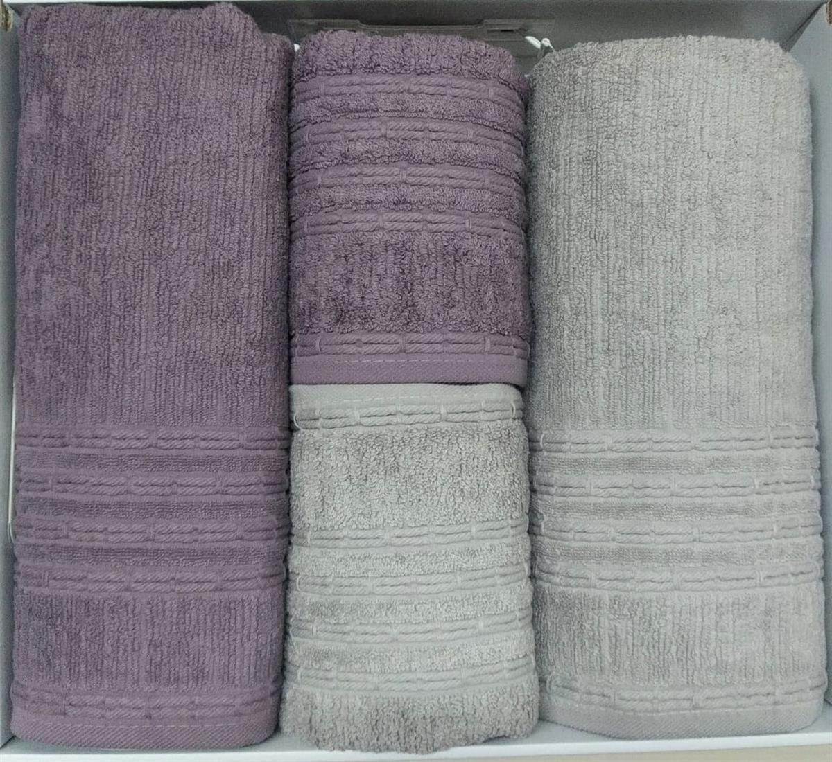 Şıkel Hamam Takımı Micro Cotton Romeo Mürdüm - Bej