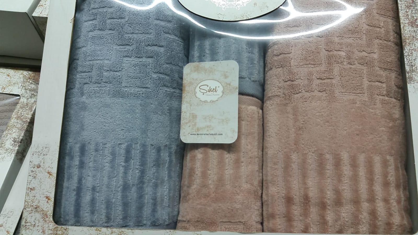 Şıkel Hamam Takımı Piano Somon-Açık Gri