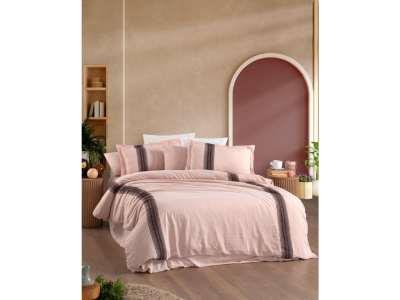 Şıkel Organic Pamuk Çift Kişilik Nevresim Takımı Riva Pudra