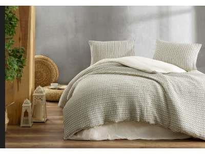 Şıkel Organic Pamuk Çift Kişilik Nevresim Takımı Laodikya Yeşil