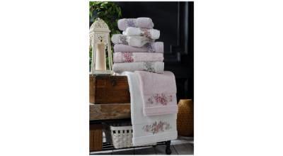 Şıkel Penye 4'Lü Paket Nakışlı El-Yüz Havlu 50*90 Soft Rosalinda