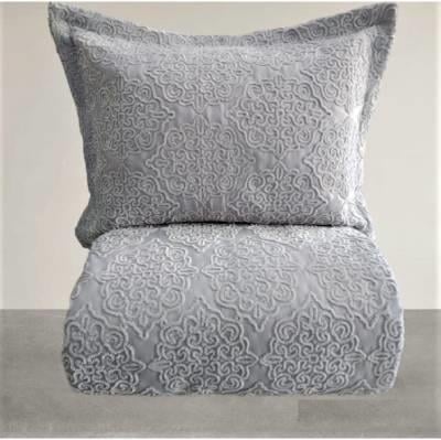 Star Zara Nakışlı Çift Kişilik Yatak Örtüsü Gri