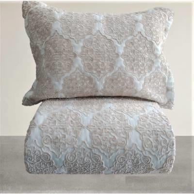 Star Zara Nakışlı Çift Kişilik Yatak Örtüsü Krem Cappiccino