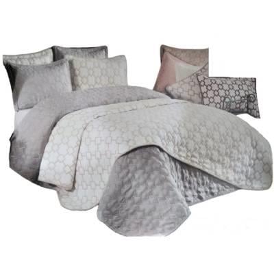 Zen Almila Nakışlı Çift Kişilik Yatak Örtüsü Krem Cappuccino