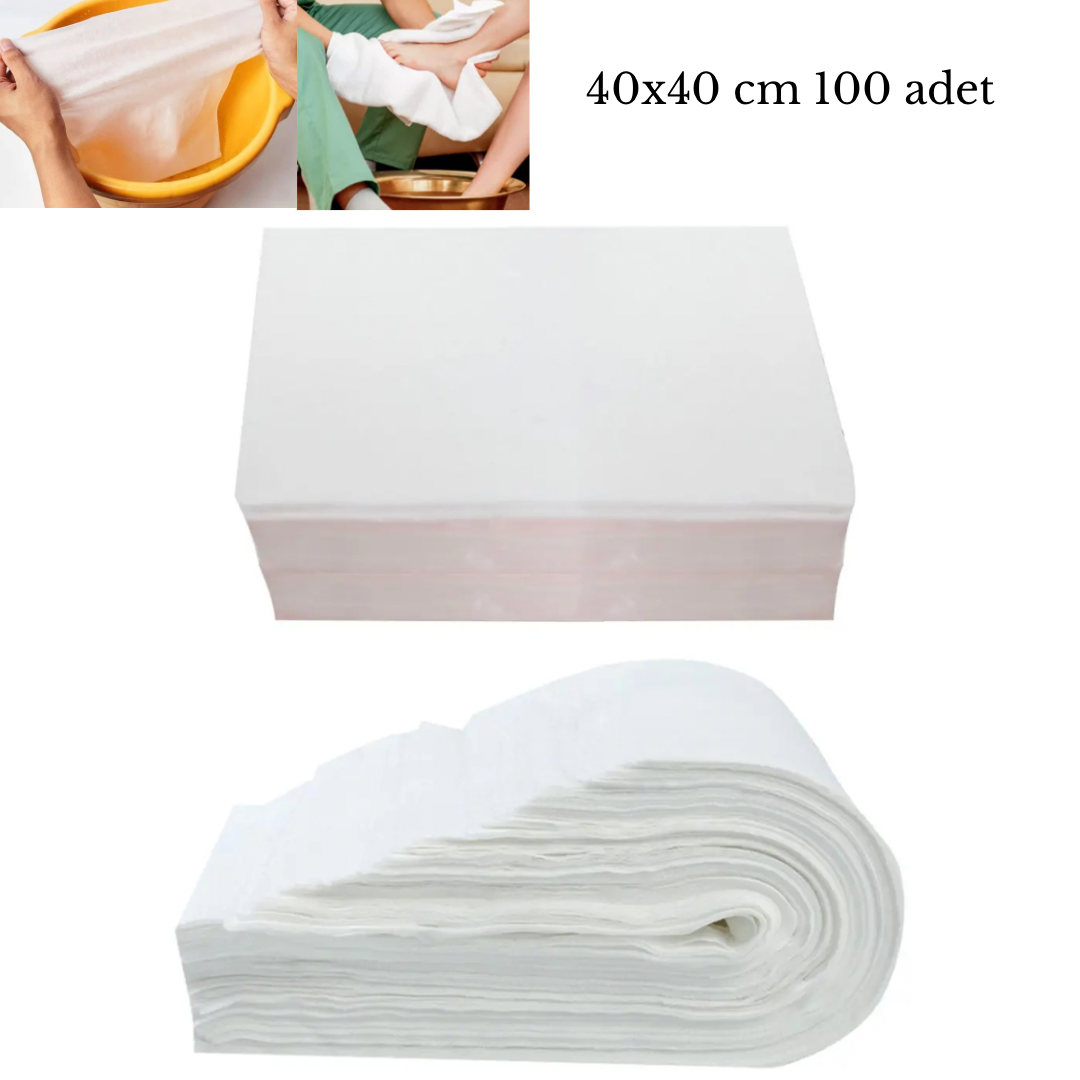 5 PAKET TEK KULLANIMLIK HAVLU 100 ADET 40X40 CM