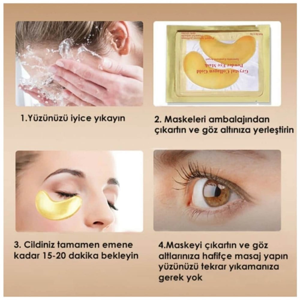 Ocean Altın Maske ( Göz Altı Için ) Bio-collagen GOLDMASKE 10 Çift