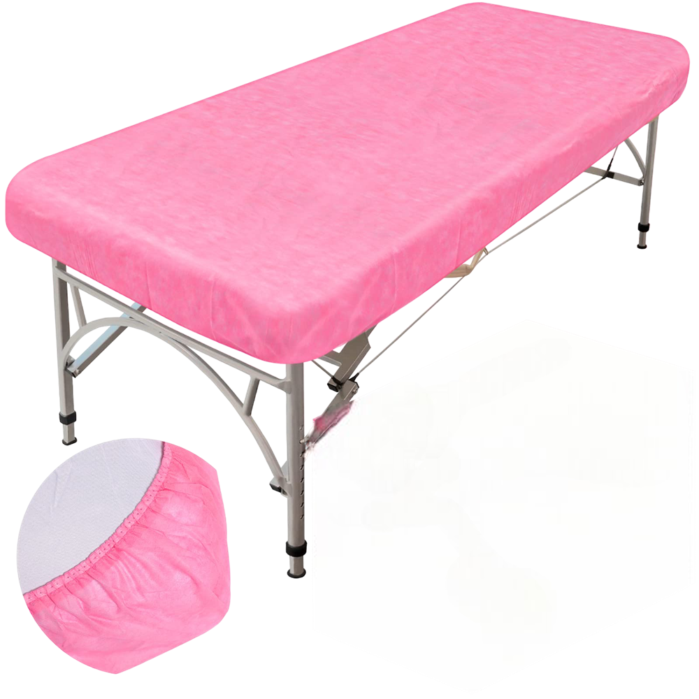 Pembe Lastikli Sedye Örtüsü 50 Adet
