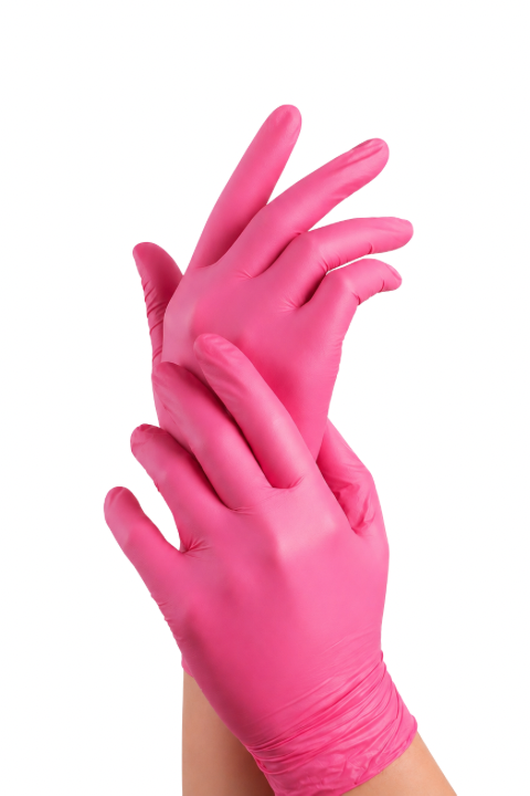Pembe Nitril Pudrasız Eldiven 100'Lü