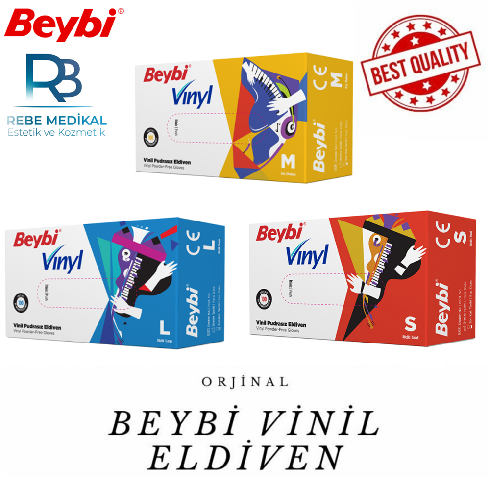Vinil Şeffaf Pudrasız Muayene Eldiveni