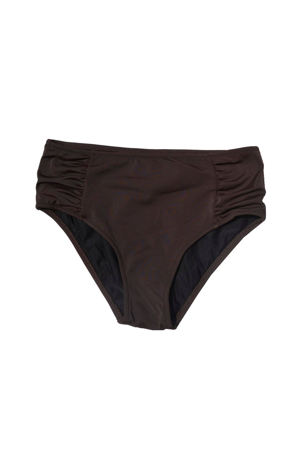 Büzgülü Kalın Kenarlı Kahverengi Bikini Altı