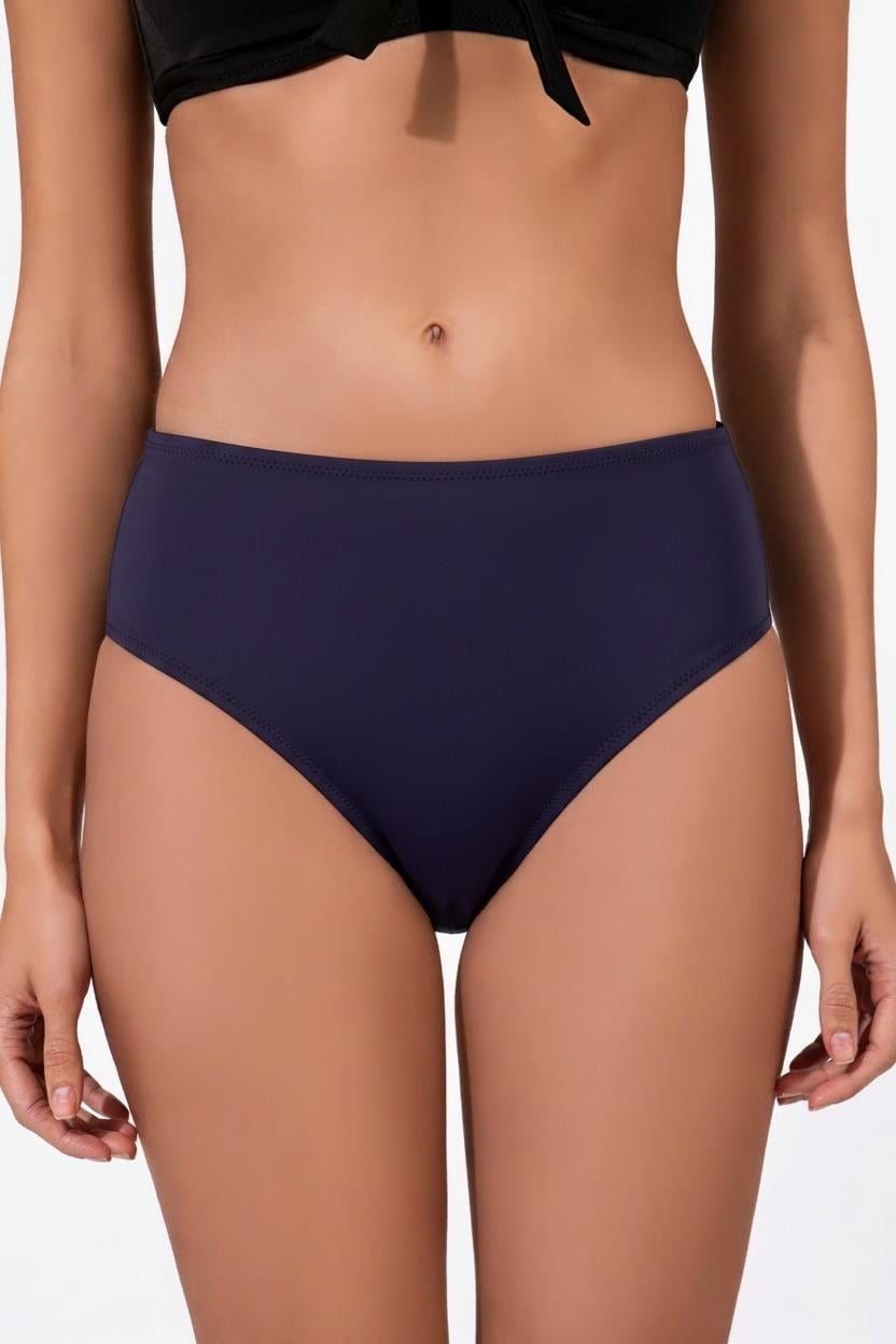 Endeep Kadın Hipster Yüksek Bel Mor Bikini Altı