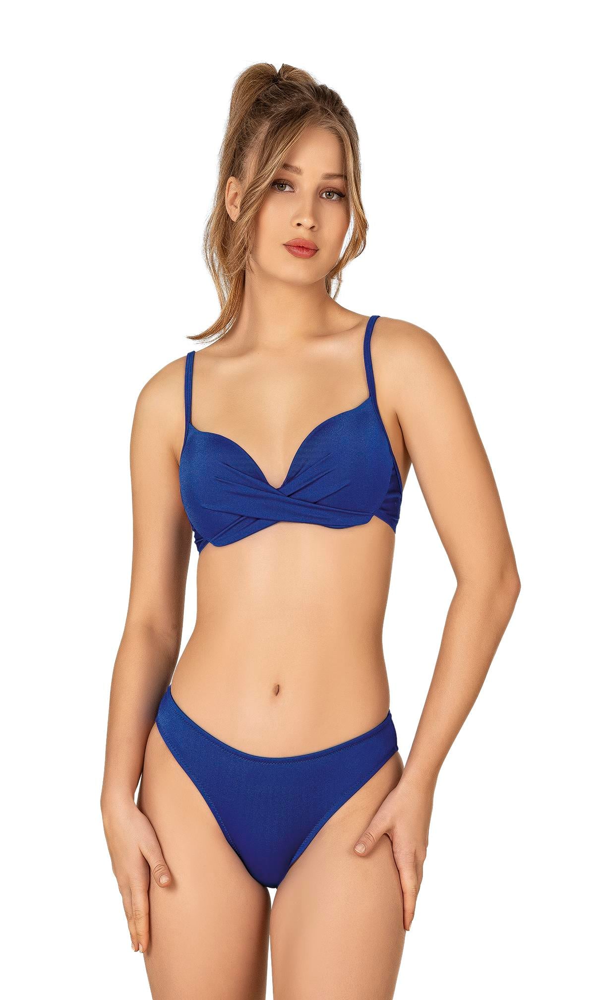 Endeep Kadın Düğüm Detaylı Destekli Mavi Bikini Takımı