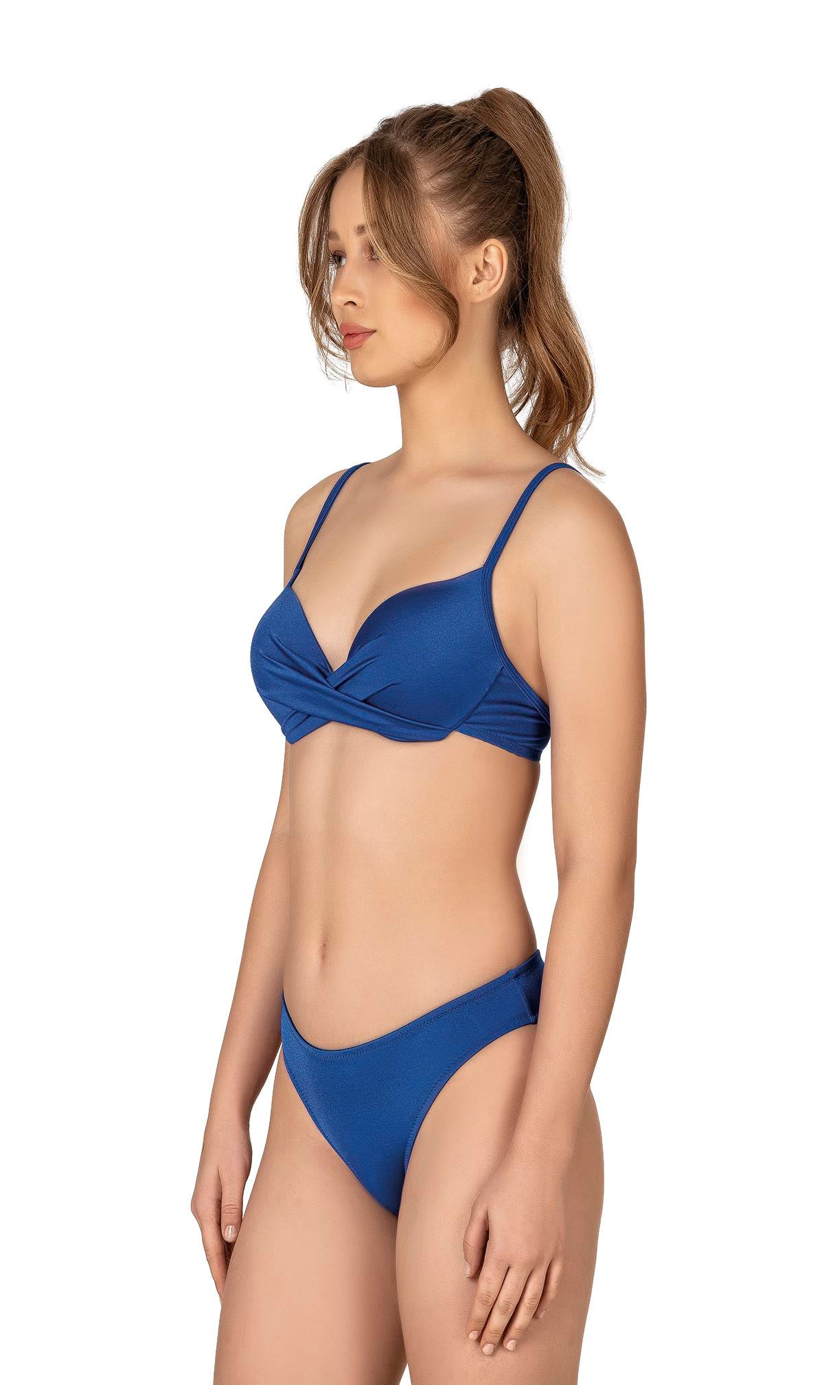 Endeep Kadın Düğüm Detaylı Destekli Mavi Bikini Takımı