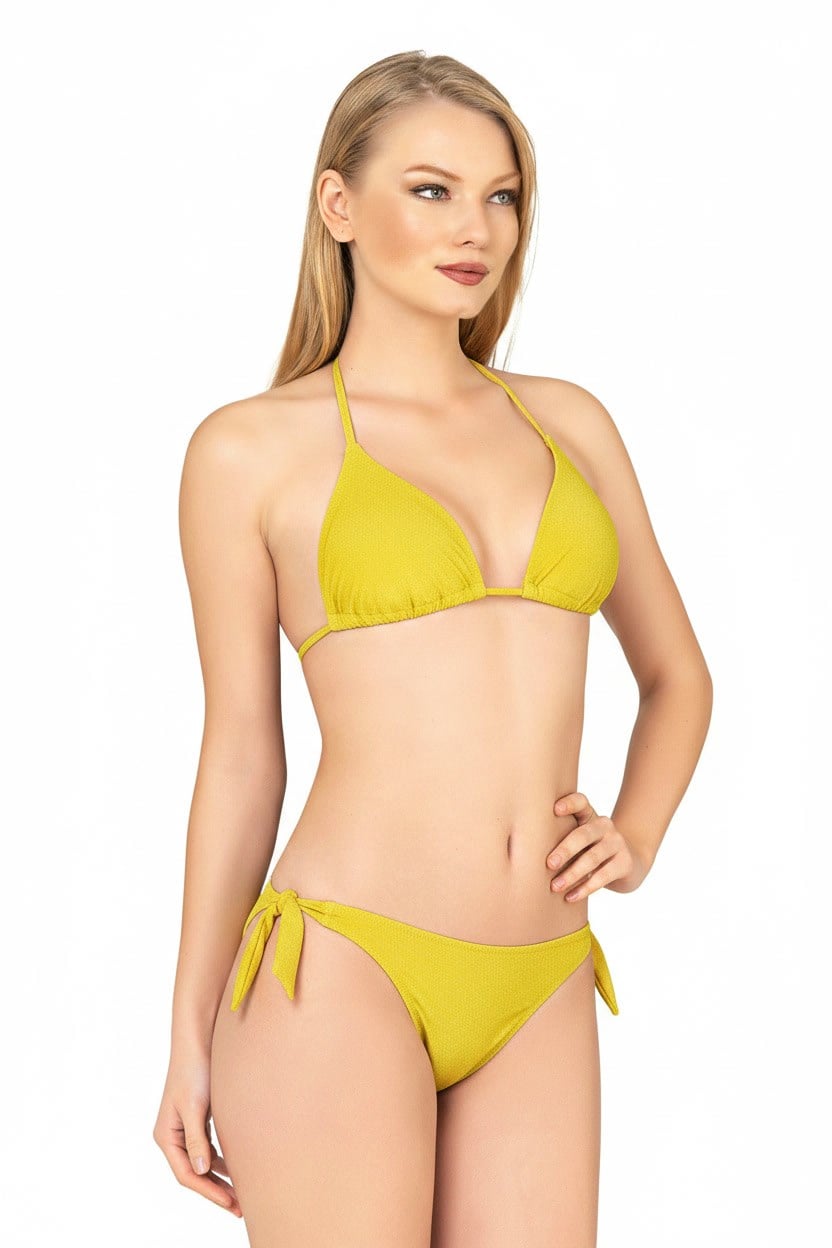 Beria Kadın Üçgen Yarım Dolgulu Hardal Bikini Takımı