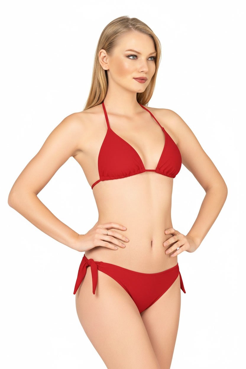 Beria Kadın Üçgen Yarım Dolgulu Kırmızı Bikini Takımı