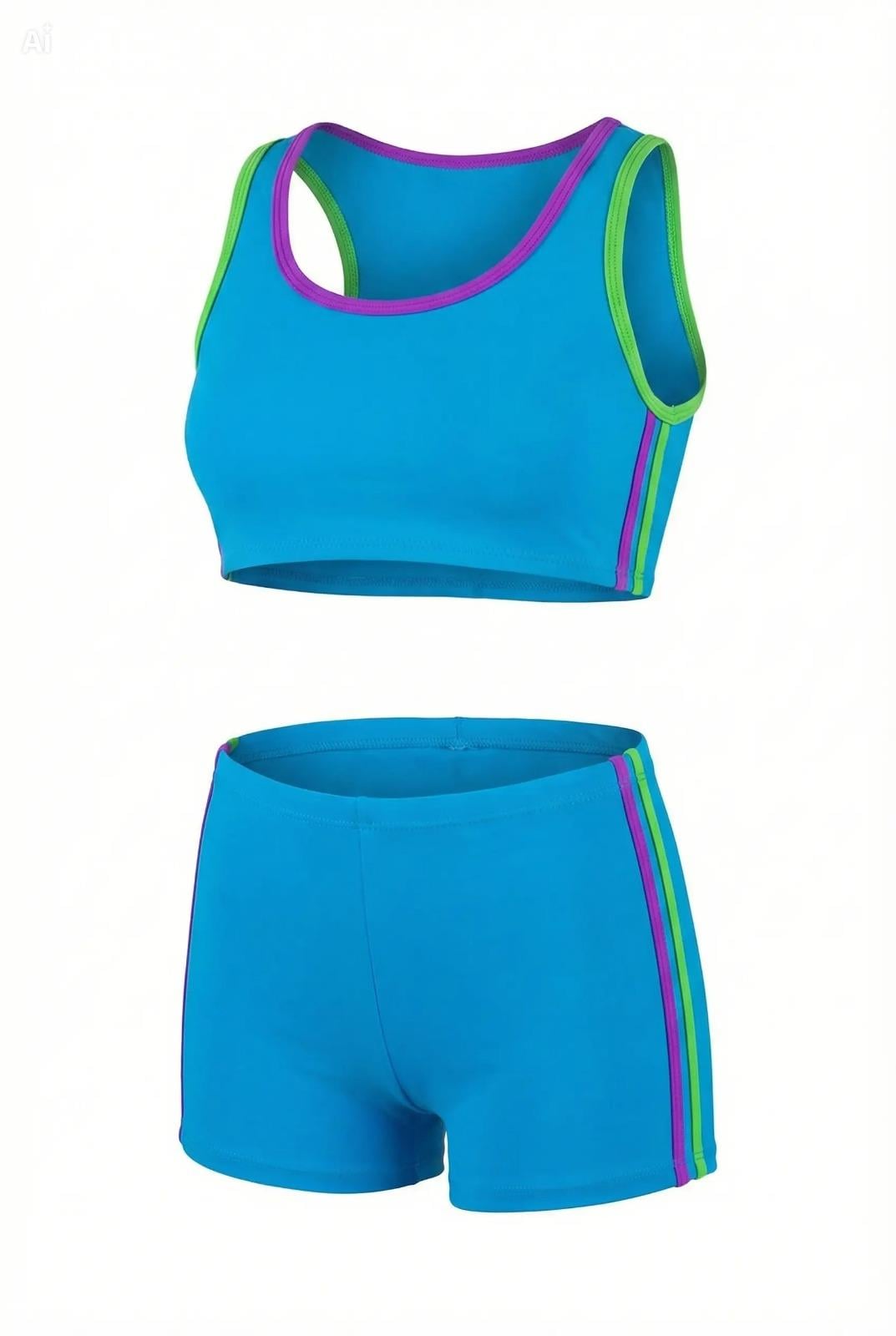 Endeep Kız Çocuk Açık Mavi Bustiyer Şortlu Yüzücü Mayo Bikini Takımı