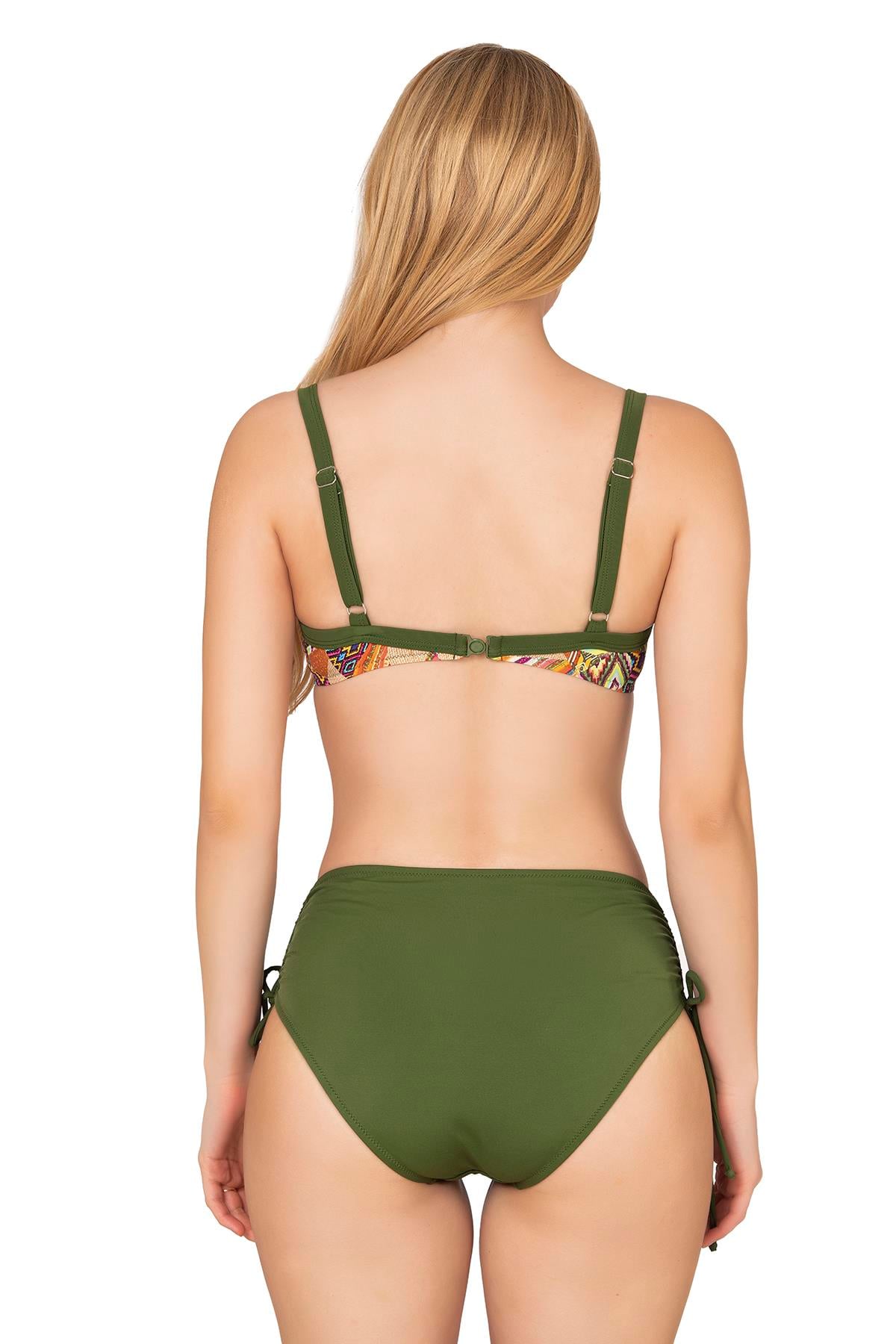 Endeep Kadın Büyük Beden Balenli Destekli Kolaj Desenli Bikini Takımı