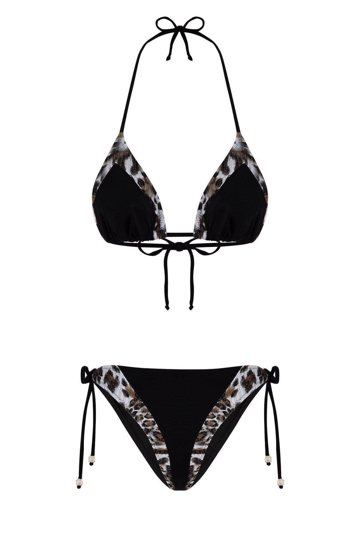 Endeep Kadın Leopar Desen Detaylı Üçgen Bikini