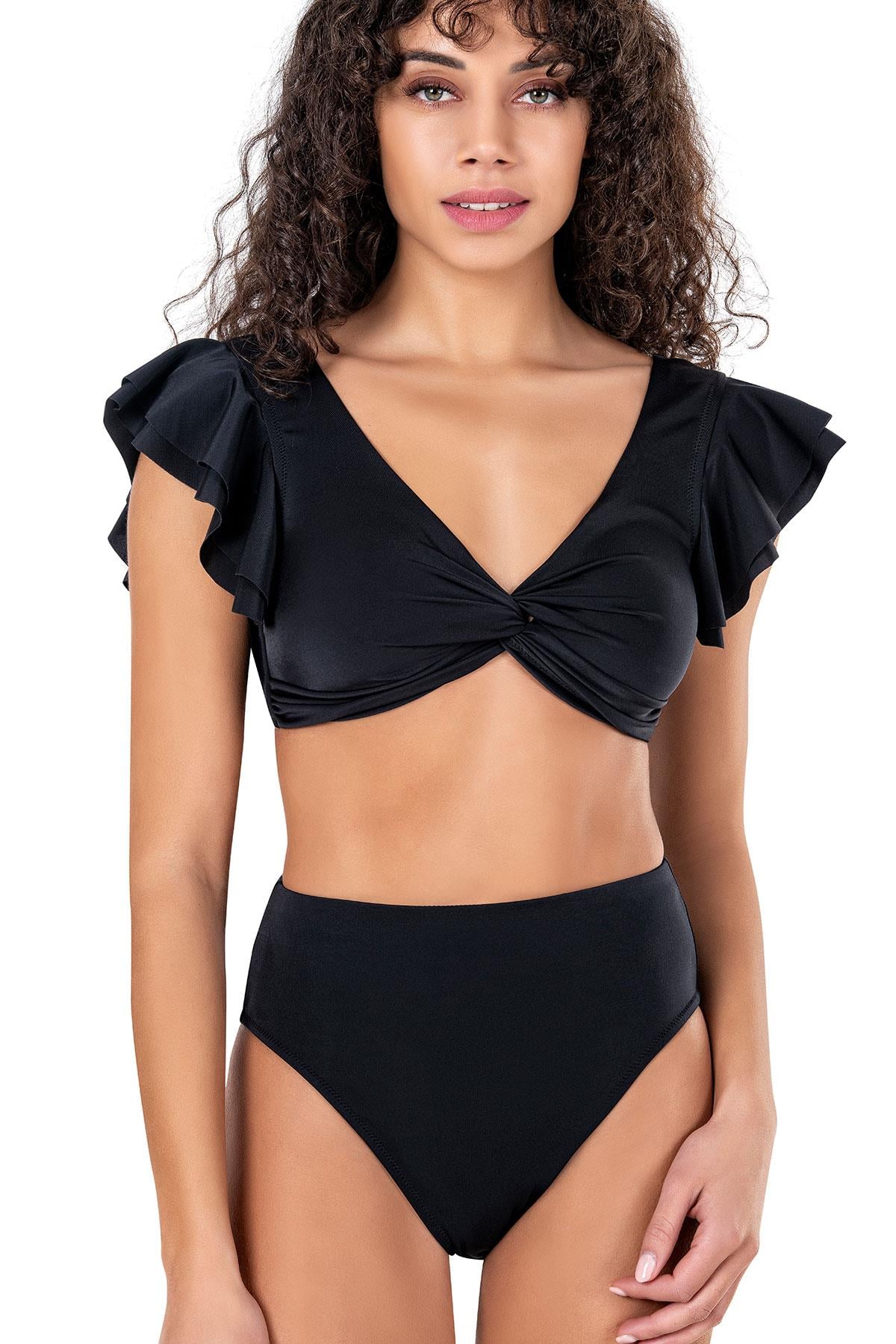 Endeep Kadın Bağlama Detaylı Volanlı Bikini Takımı