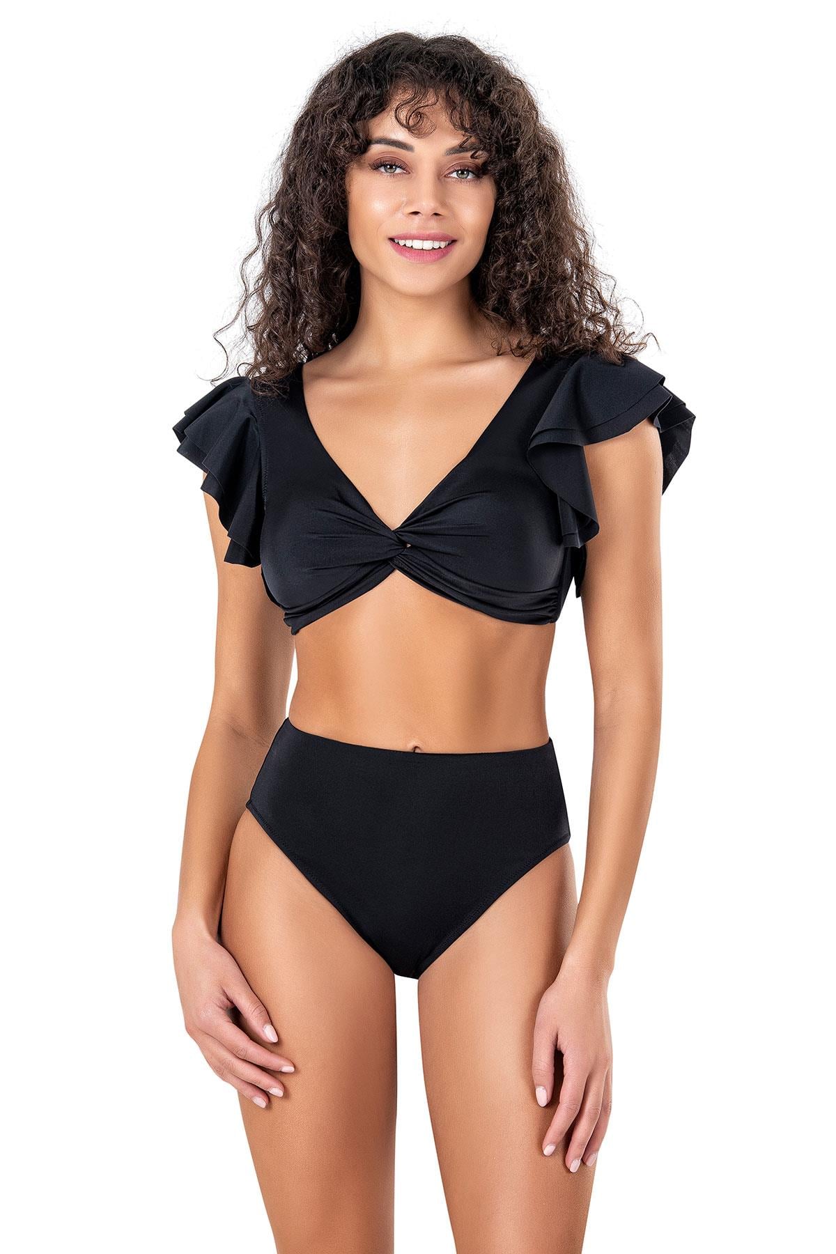 Endeep Kadın Bağlama Detaylı Volanlı Bikini Takımı