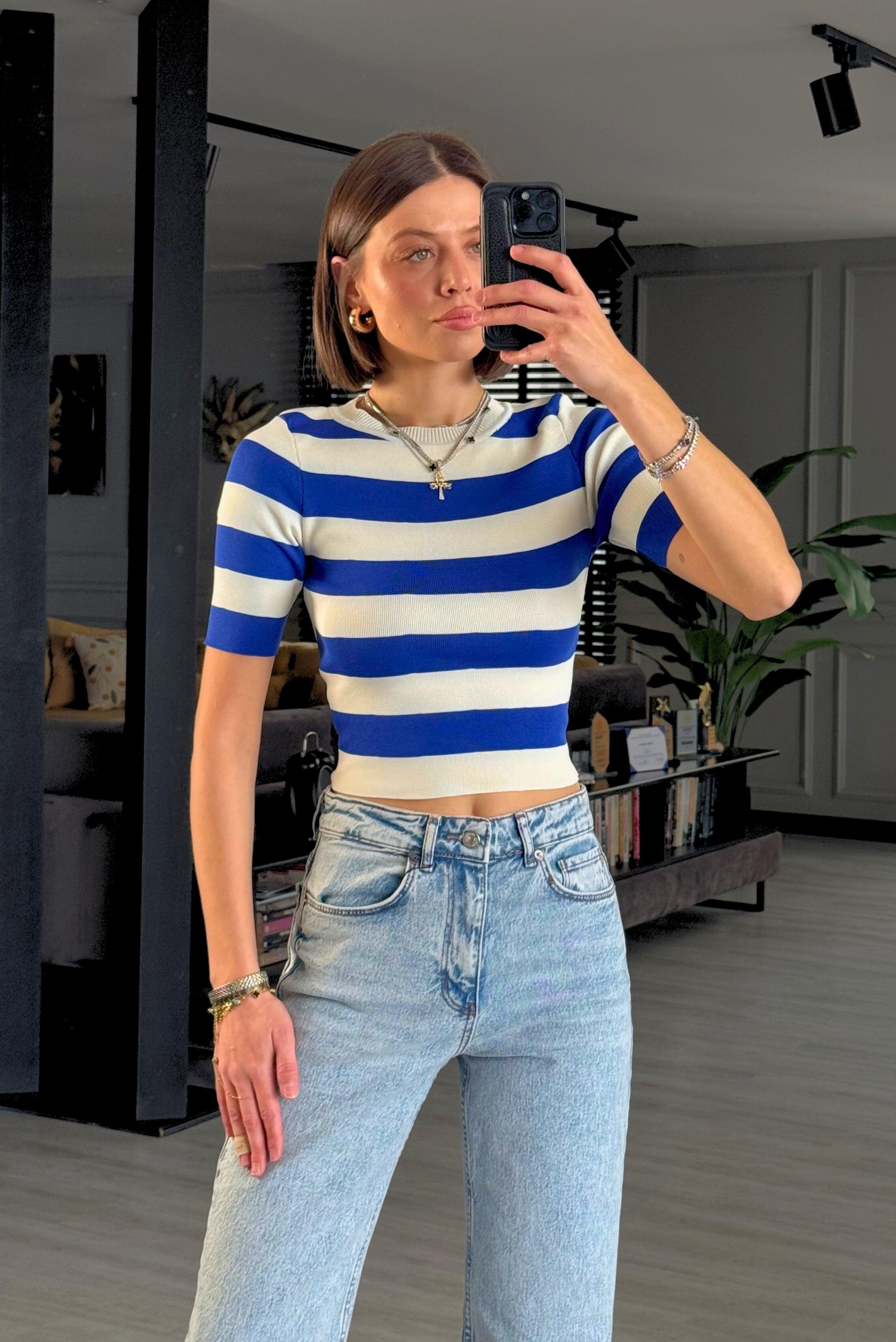 ÇİZGİLİ TRİKO BLUZ