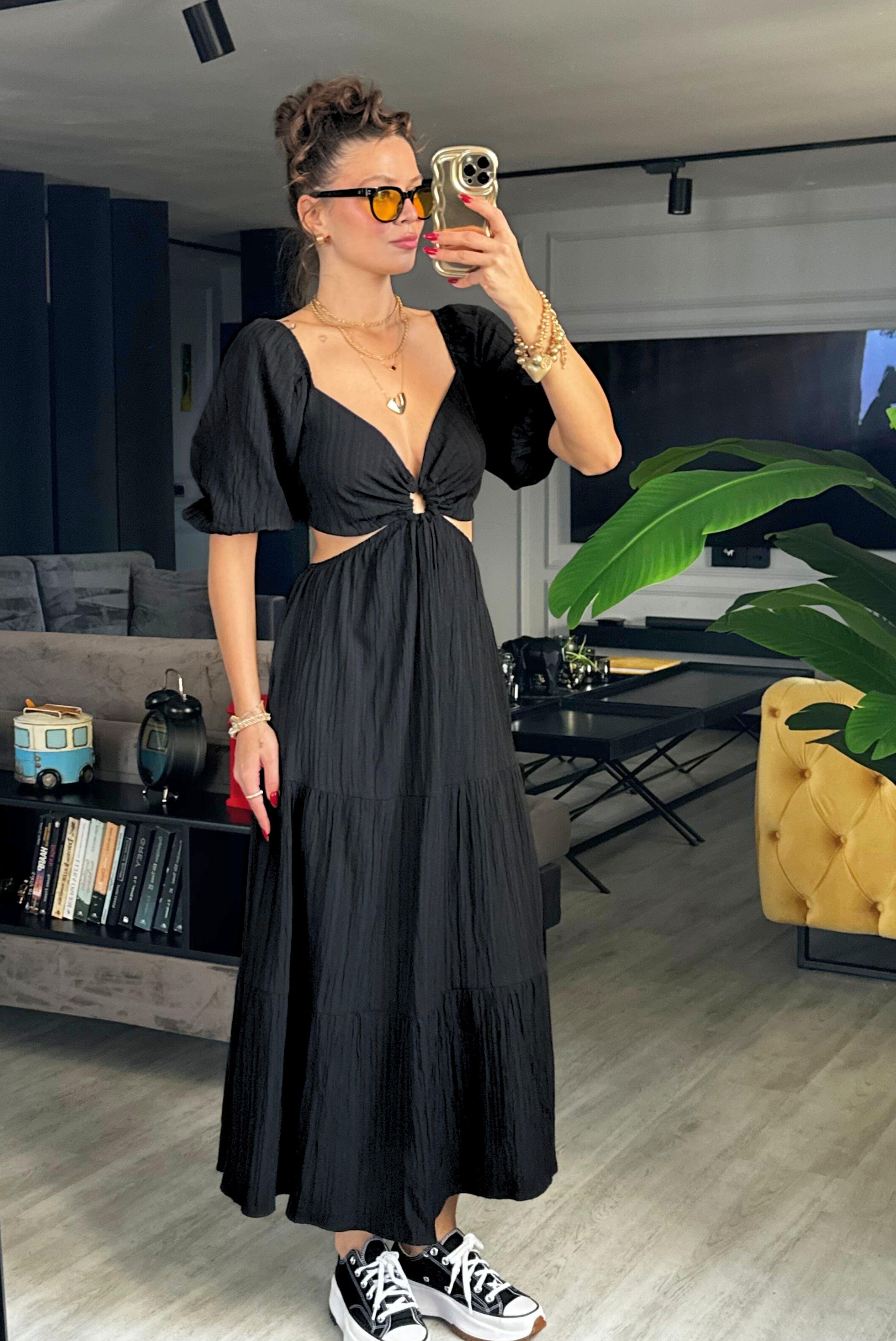 GOFRE DEKOLTELİ  ELBİSE