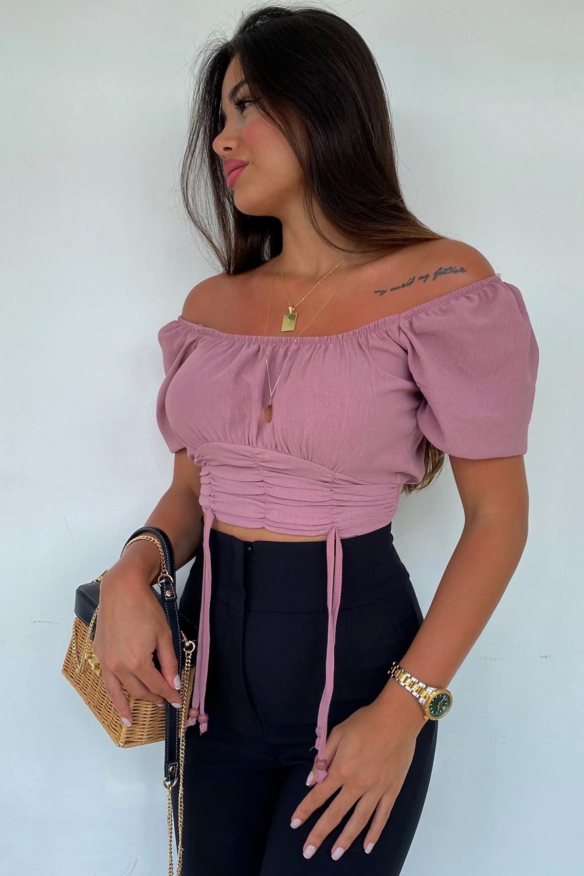 İp Detaylı Bluz