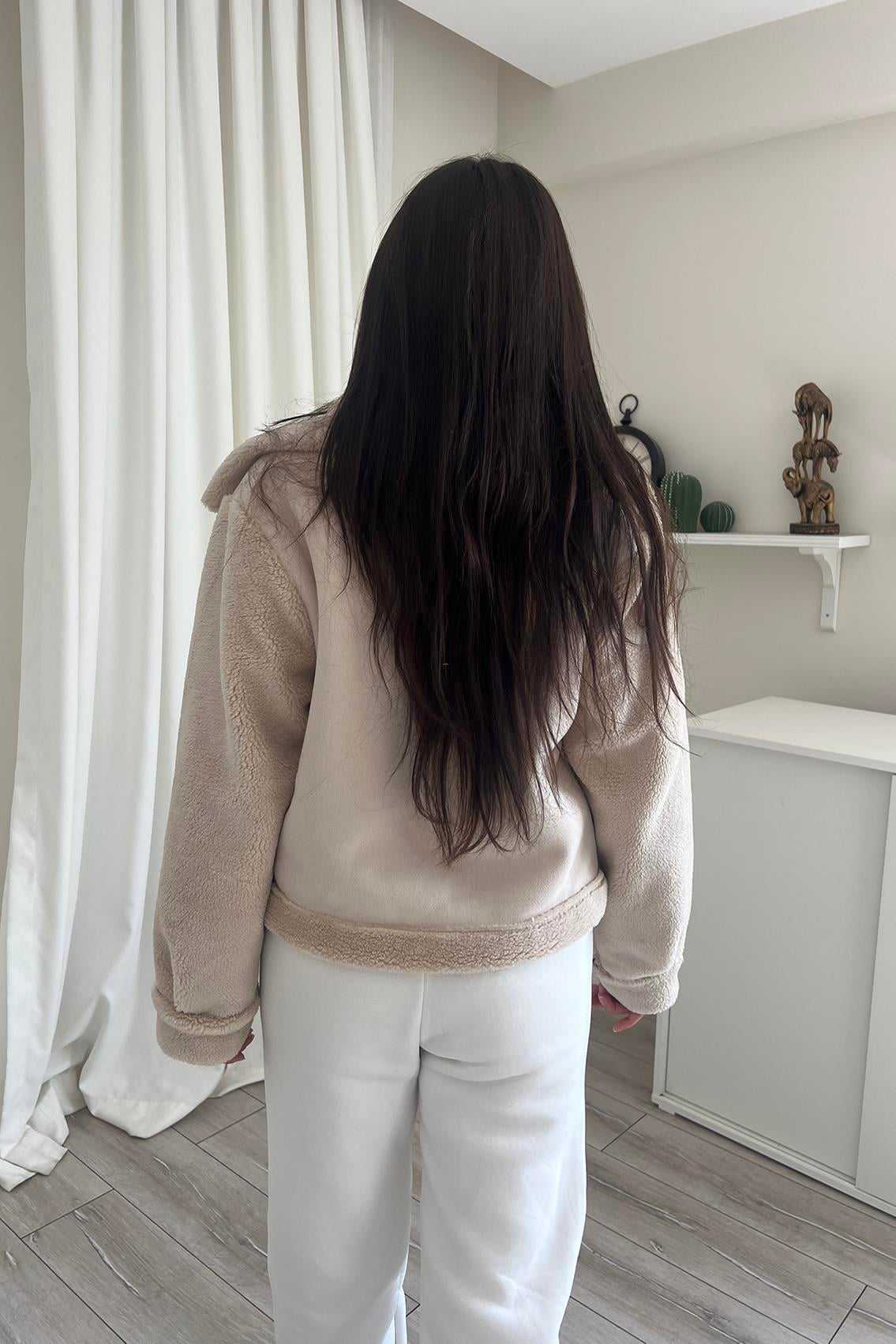 KALY SUNİ KÜRKLÜ SÜET BİKER CEKET