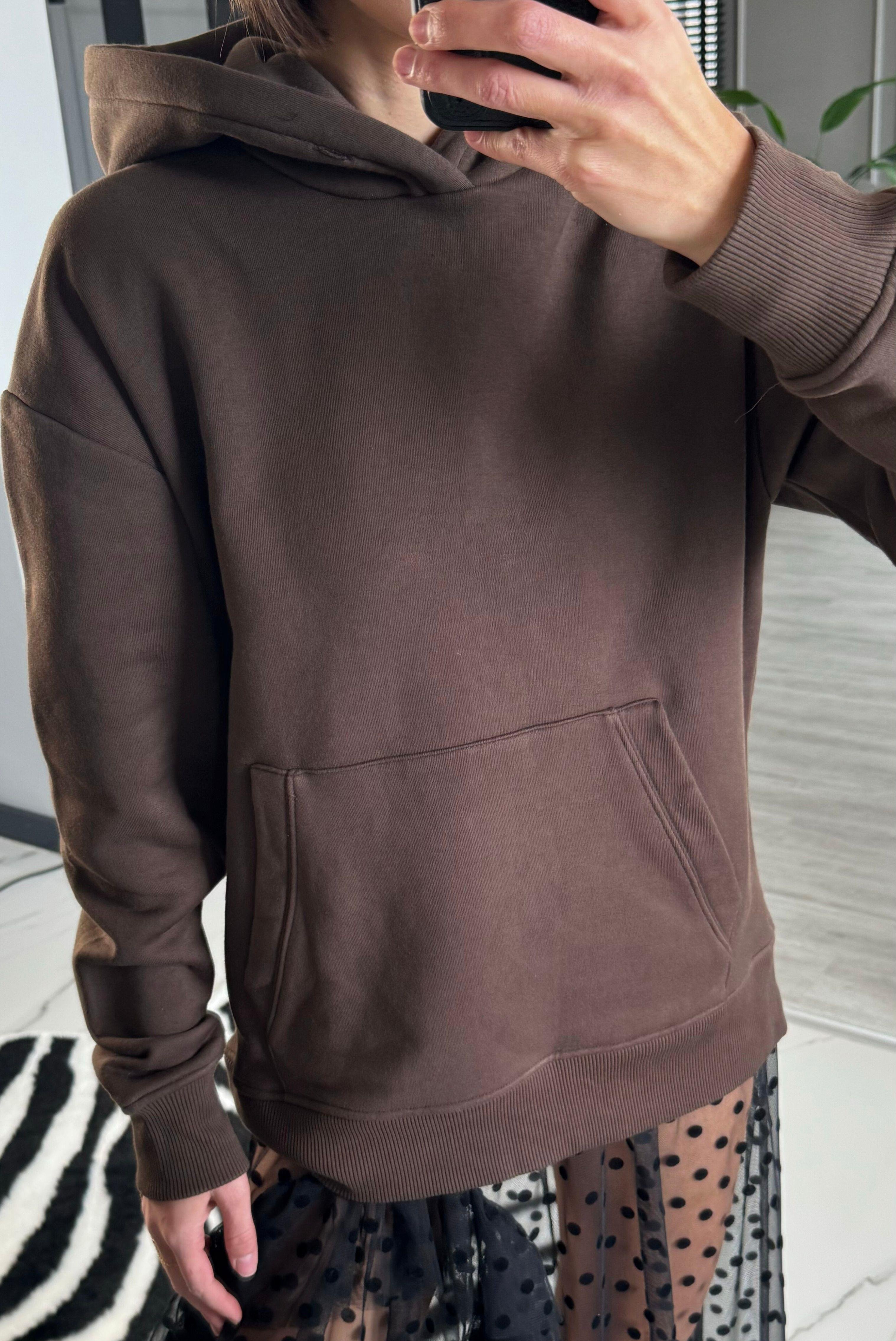 KAPÜŞONLU CEPLİ OVERSİZE  SWEAT