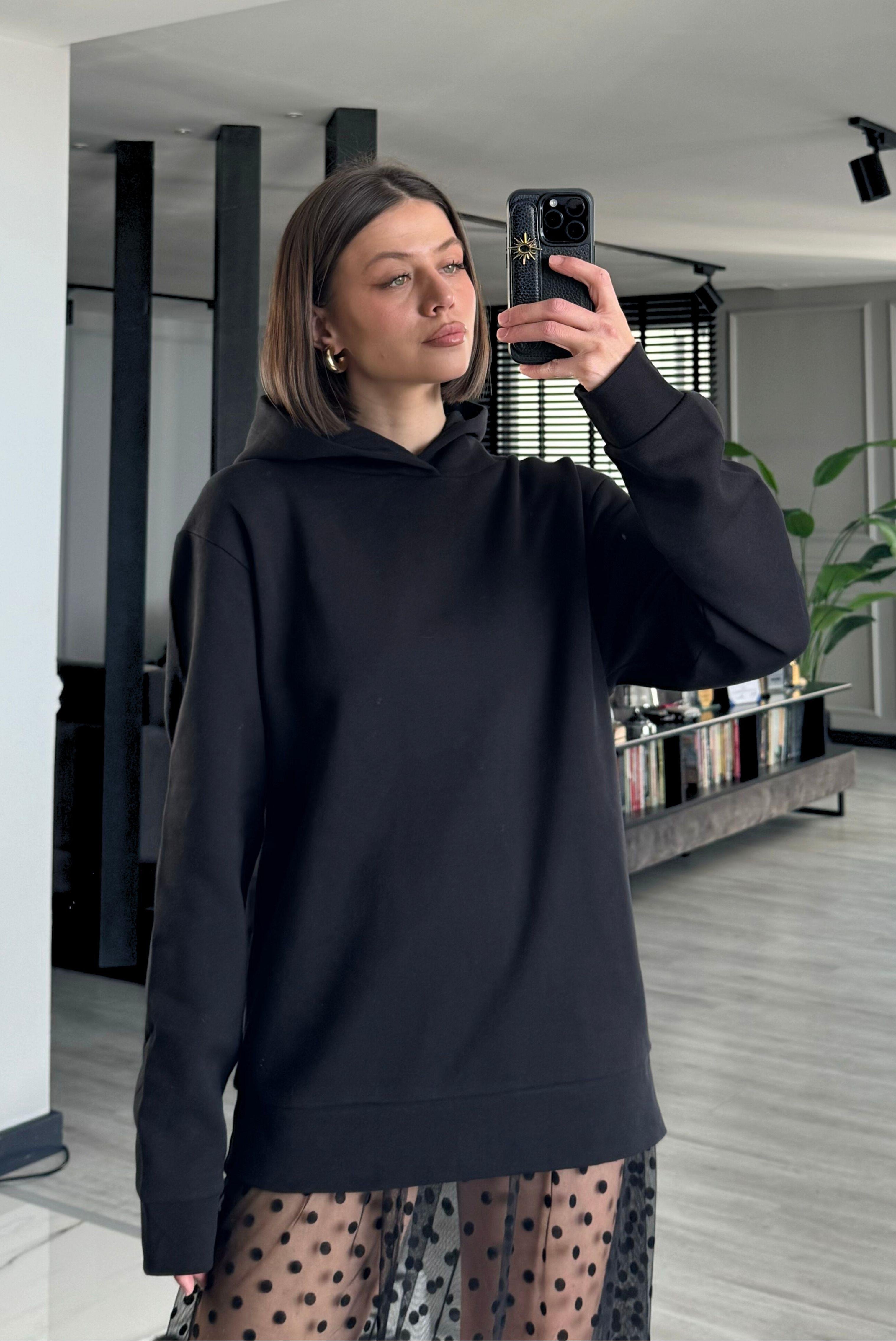 KAPÜŞONLU ŞARDONLU SWEAT